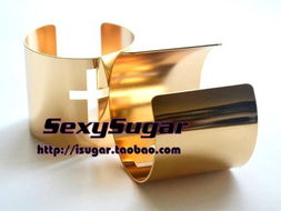 歐美風尚 HipHop金屬鏤空十字架寬手鐲，引領個性飾品潮流